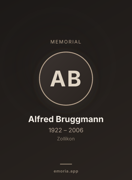 Memorial portrait of Alfred Bruggmann