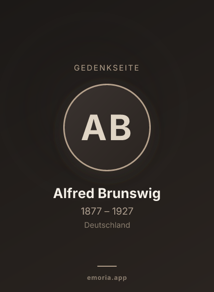 Gedenkportrait von Alfred Brunswig