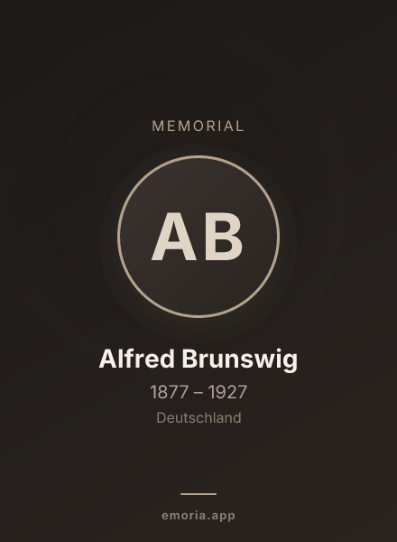 Memorial portrait of Alfred Brunswig