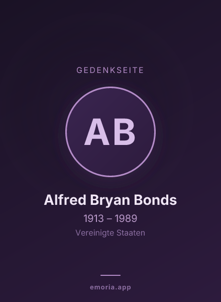 Gedenkportrait von Alfred Bryan Bonds
