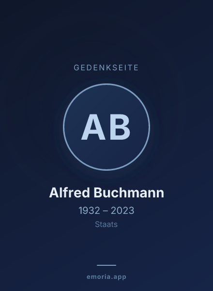 Gedenkportrait von Alfred Buchmann