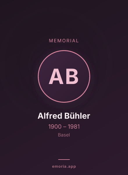 Memorial portrait of Alfred Bühler