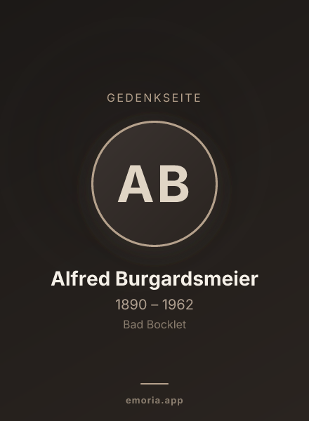 Gedenkportrait von Alfred Burgardsmeier