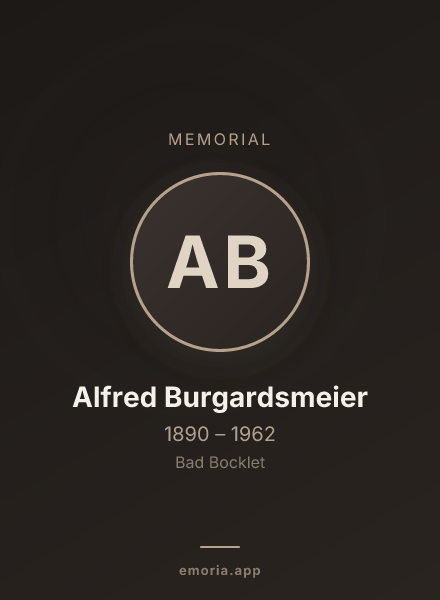 Memorial portrait of Alfred Burgardsmeier