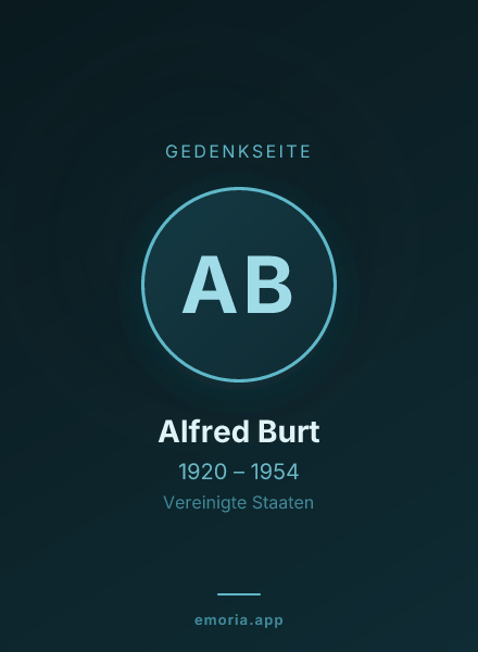 Gedenkportrait von Alfred Burt