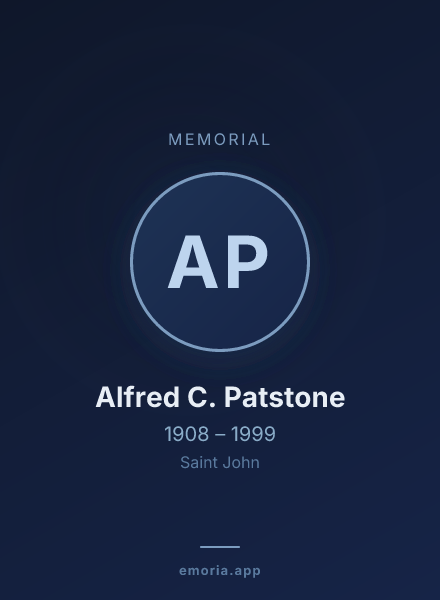 Memorial portrait of Alfred C. Patstone