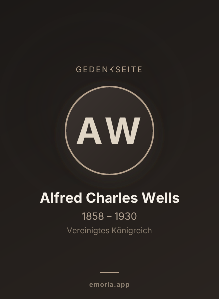 Gedenkportrait von Alfred Charles Wells