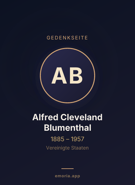 Gedenkportrait von Alfred Cleveland Blumenthal