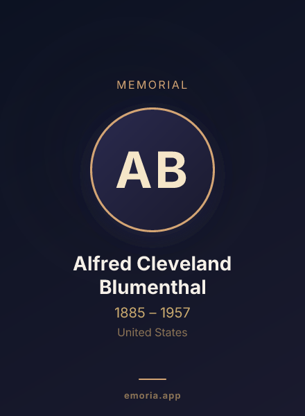 Memorial portrait of Alfred Cleveland Blumenthal