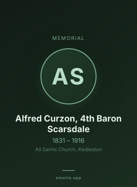 Memorial portrait of Alfred Curzon, 4th Baron Scarsdale