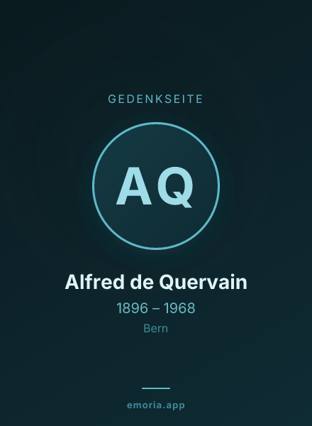 Gedenkportrait von Alfred de Quervain