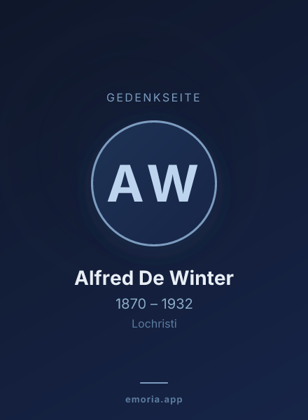 Gedenkportrait von Alfred De Winter
