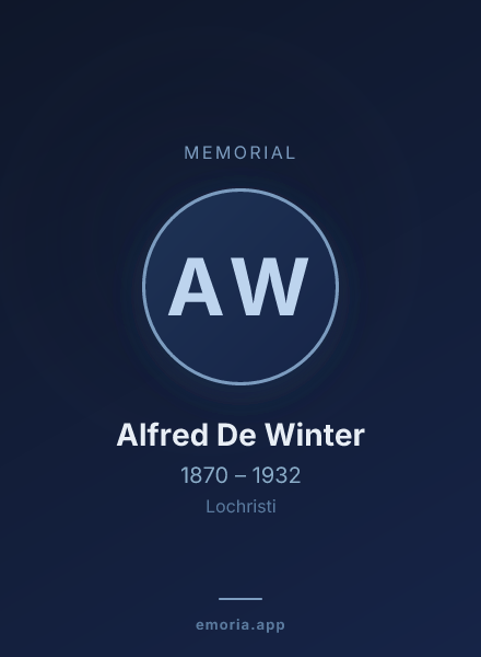 Memorial portrait of Alfred De Winter