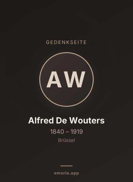 Gedenkportrait von Alfred De Wouters