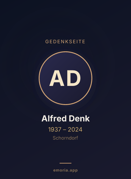 Gedenkportrait von Alfred Denk