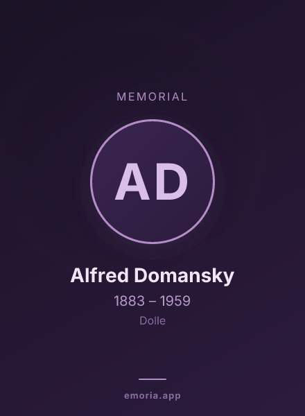 Memorial portrait of Alfred Domansky