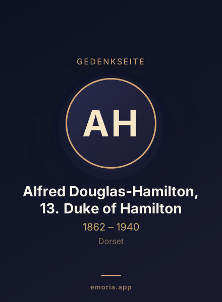 Gedenkportrait von Alfred Douglas-Hamilton, 13. Duke of Hamilton
