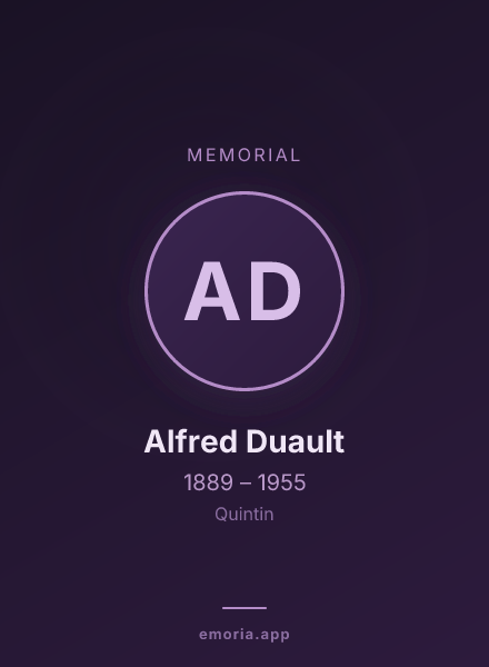 Memorial portrait of Alfred Duault