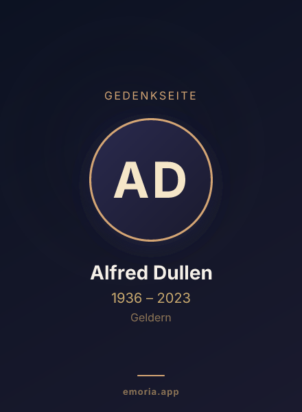 Gedenkportrait von Alfred Dullen