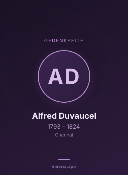Gedenkportrait von Alfred Duvaucel