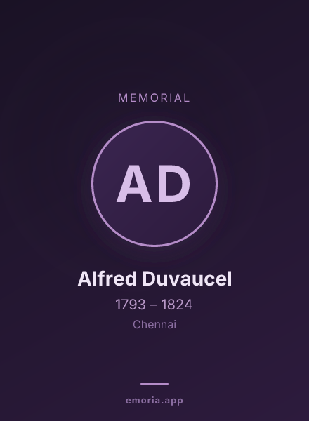 Memorial portrait of Alfred Duvaucel