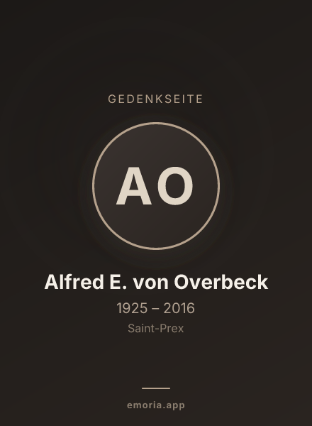 Gedenkportrait von Alfred E. von Overbeck