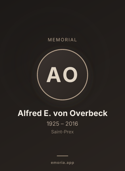 Memorial portrait of Alfred E. von Overbeck