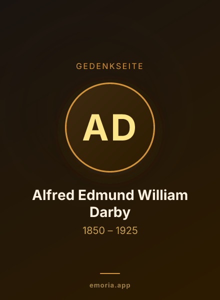 Gedenkportrait von Alfred Edmund William Darby
