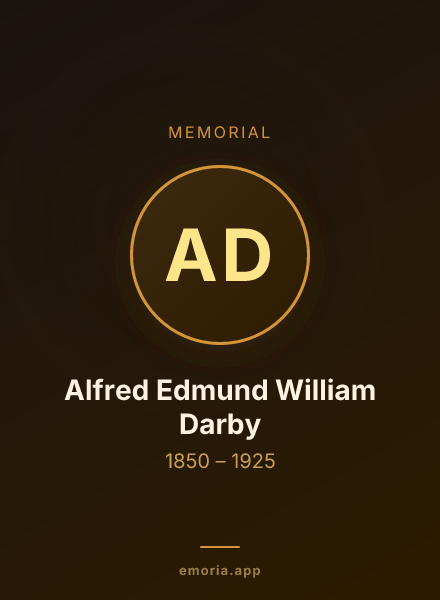 Memorial portrait of Alfred Edmund William Darby