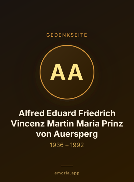 Gedenkportrait von Alfred Eduard Friedrich Vincenz Martin Maria Prinz von Auersperg
