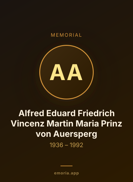 Memorial portrait of Alfred Eduard Friedrich Vincenz Martin Maria Prinz von Auersperg