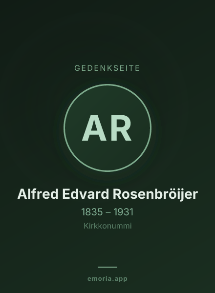 Gedenkportrait von Alfred Edvard Rosenbröijer