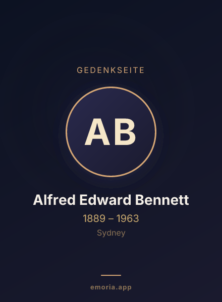 Gedenkportrait von Alfred Edward Bennett