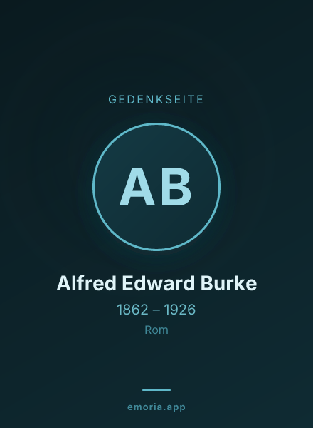 Gedenkportrait von Alfred Edward Burke
