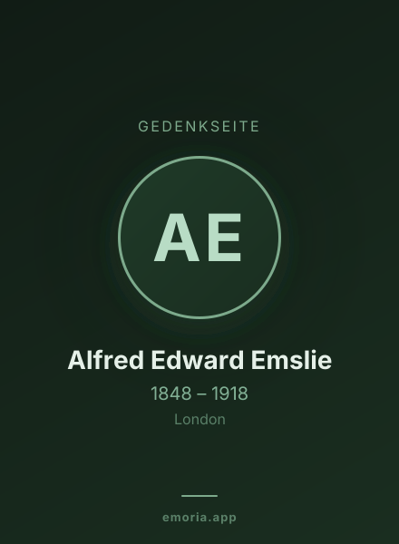 Gedenkportrait von Alfred Edward Emslie