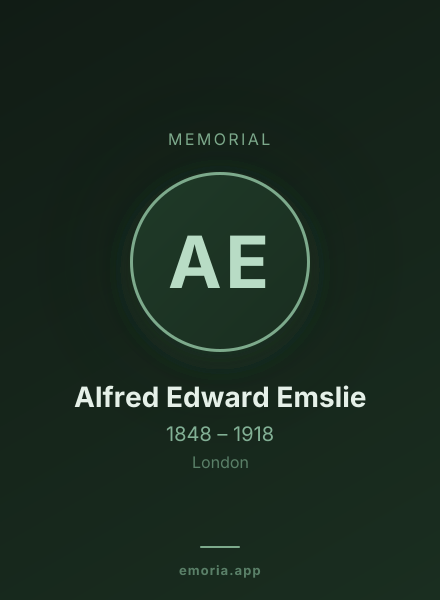 Memorial portrait of Alfred Edward Emslie