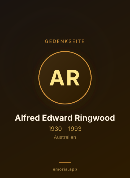 Gedenkportrait von Alfred Edward Ringwood