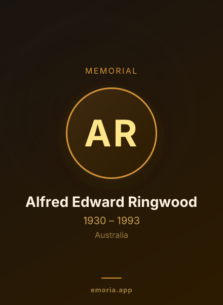 Memorial portrait of Alfred Edward Ringwood