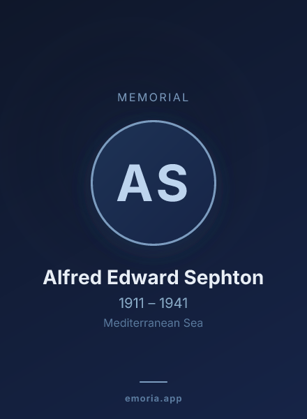 Memorial portrait of Alfred Edward Sephton