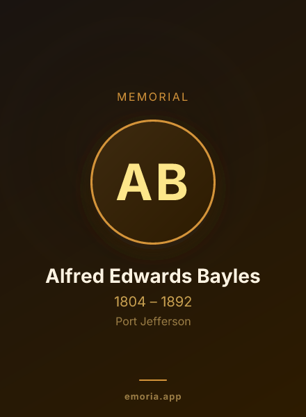 Memorial portrait of Alfred Edwards Bayles