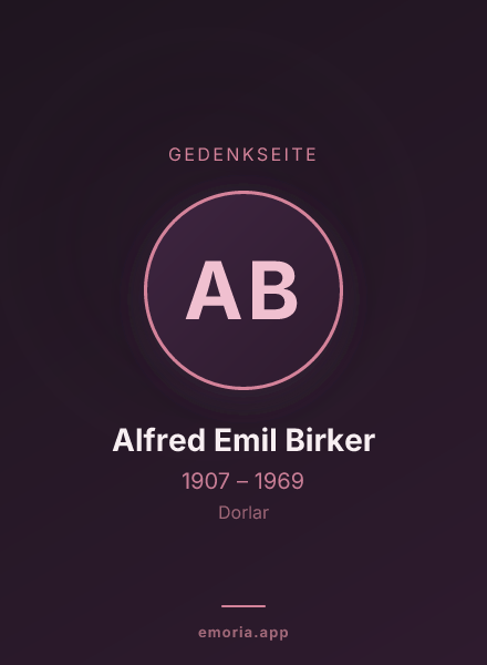 Gedenkportrait von Alfred Emil Birker