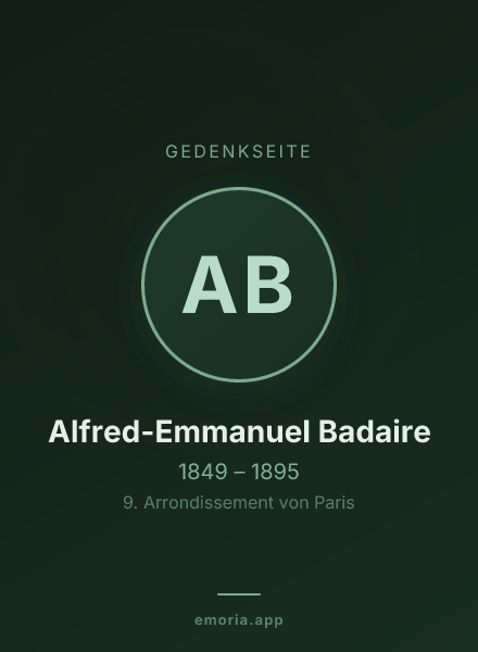 Gedenkportrait von Alfred-Emmanuel Badaire