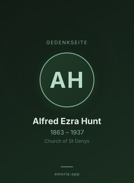 Gedenkportrait von Alfred Ezra Hunt