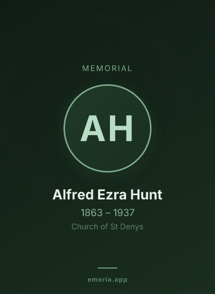 Memorial portrait of Alfred Ezra Hunt