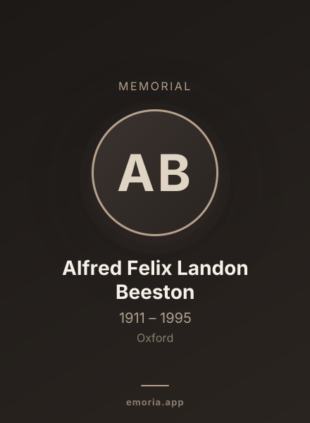 Memorial portrait of Alfred Felix Landon Beeston