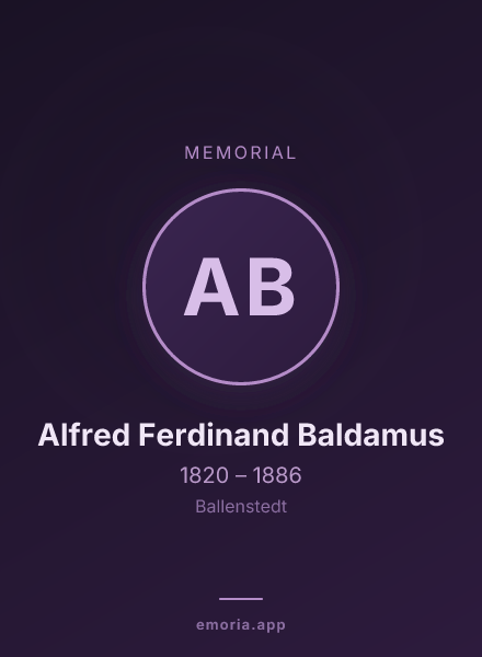 Memorial portrait of Alfred Ferdinand Baldamus