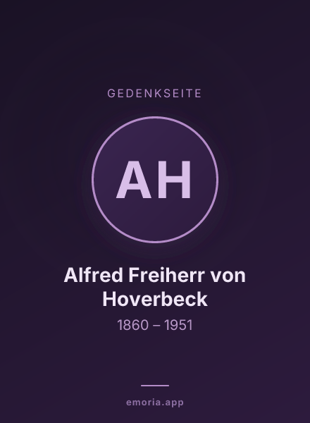 Gedenkportrait von Alfred Freiherr von Hoverbeck