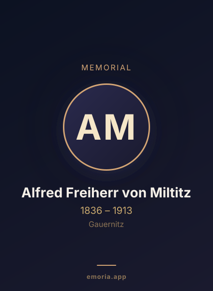 Memorial portrait of Alfred Freiherr von Miltitz