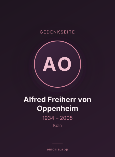 Gedenkportrait von Alfred Freiherr von Oppenheim