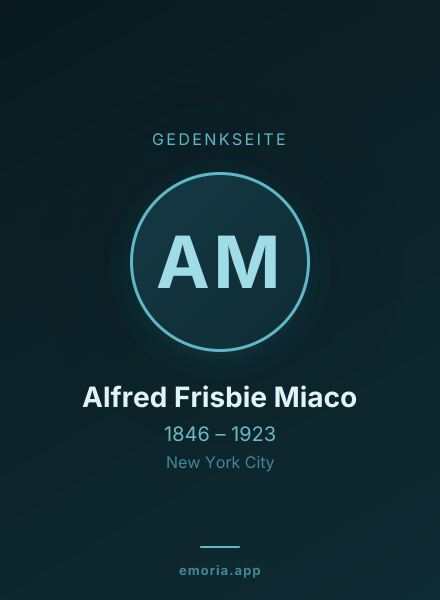 Gedenkportrait von Alfred Frisbie Miaco